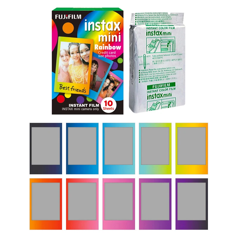Fujifilm Rainbow градиент цвета Instax Mini 50 пленка для Fuji 7s 8 + 9 25 50s 70 90 300 SP 1 2 принтера|instax mini