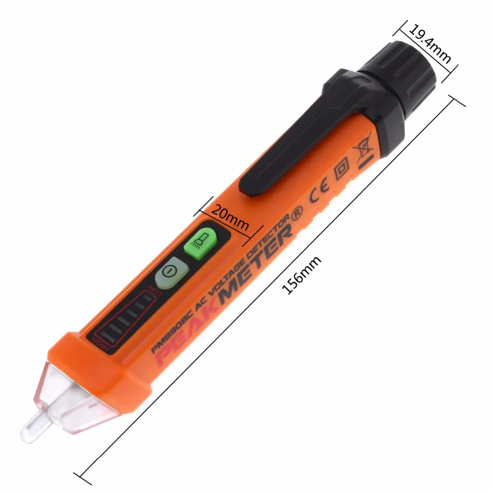 Бесконтактный Тестер Напряжения PEAKMETER PM8908C 50-60 Гц 12-1000 В переменного тока