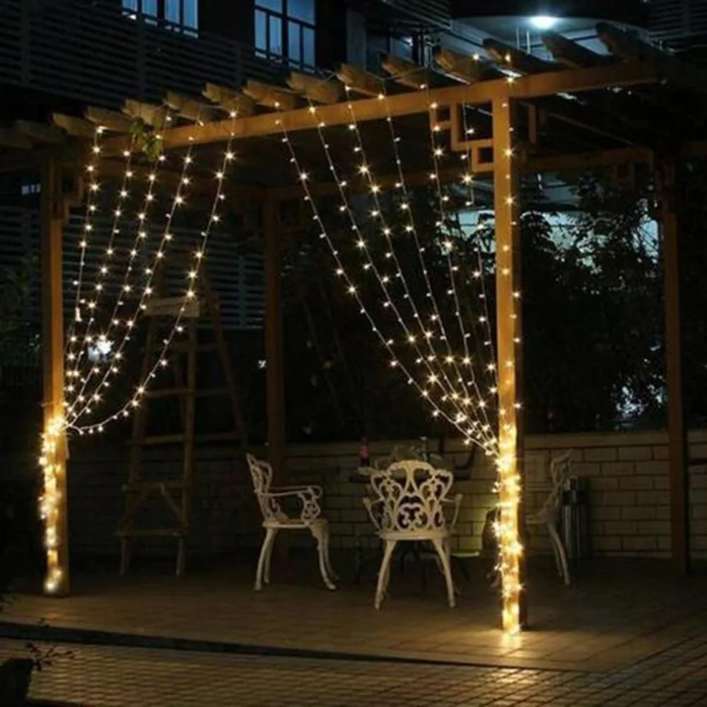 LED Window Curtain String Light Fairy for Indoor Outdoor Wall Decoration Wedding Party Home Garden | Лампы и освещение