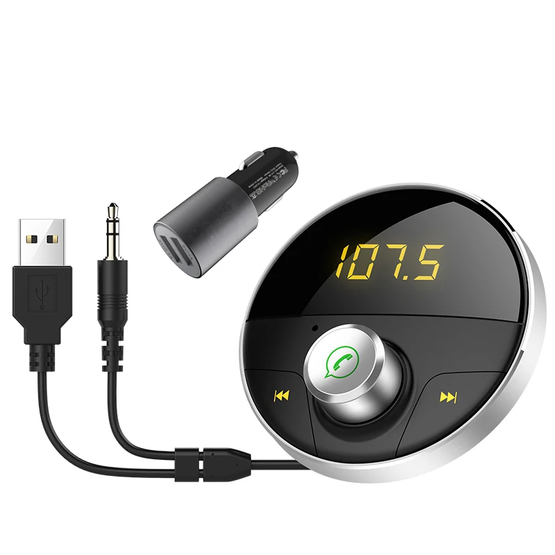 HY62-Silver KORSEED Bluetooth FM модулятор Автомобильный mp3 плеер Громкая связь аудио USB SD TF карта fm-передатчик CarKit Авто Громкая связь USB адаптер - Название цвета: HY62-Silver