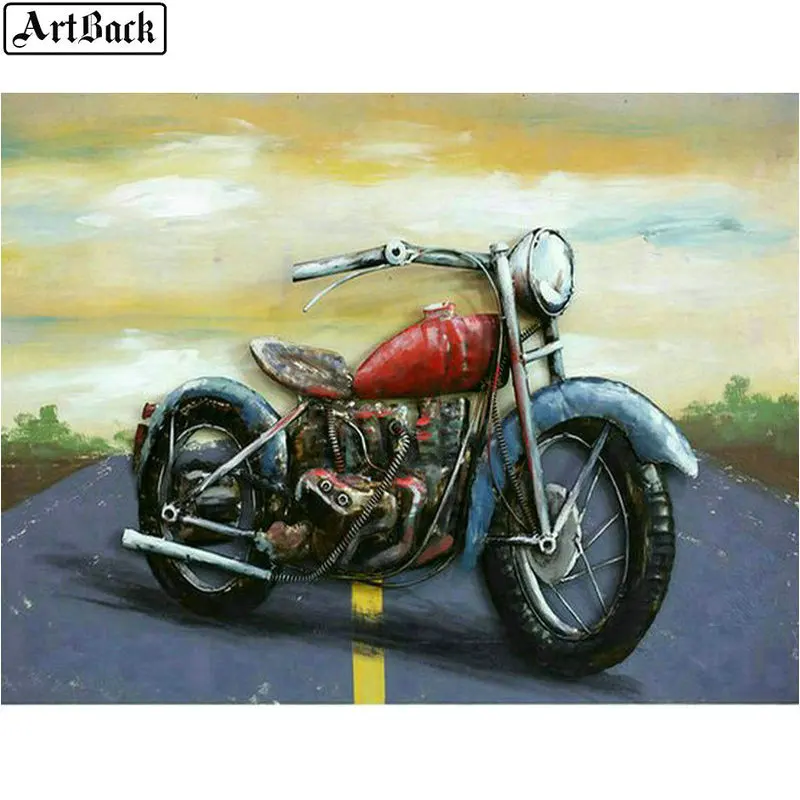 5d diy Алмазная Картина пейзаж мотоцикл полная квадратная дрель вышивка немецкая