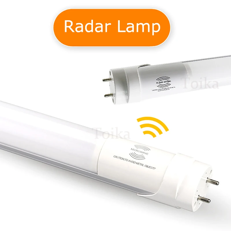 Toika  15pcs/lot radar Sensor 18W 2300LM T8 T8 LED Microwave Motion Sensor LED Tube Light 18W 4 Foots 120cm 1200mm 85-265v