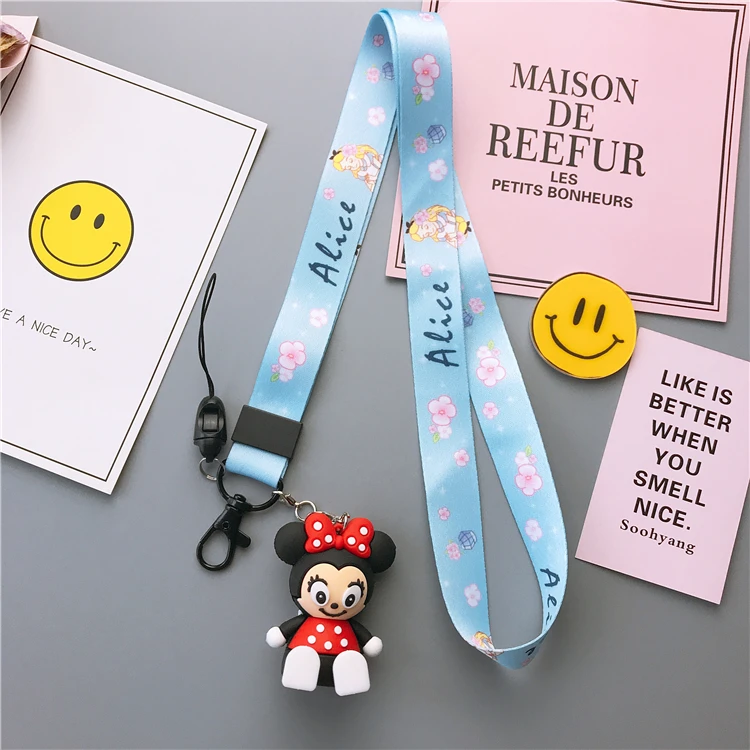 Cute Stitch cartoon phone toy stander+ strap Mobile Phone Straps Cute luna cat Cony pink panther bear strap for iPhone