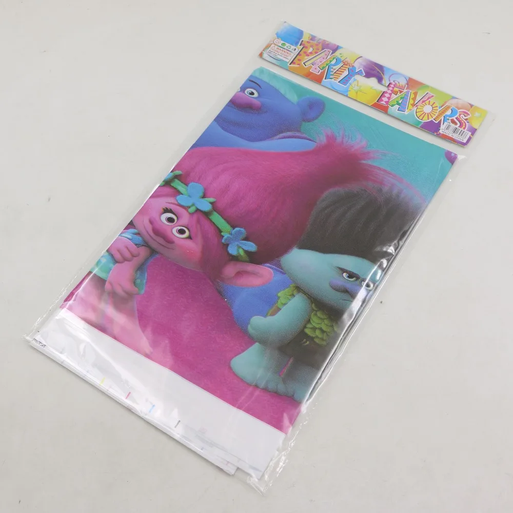 1PCS \ много тролли Пластик Tablecover Дети сувениры мультфильм тема скатерть Baby Shower