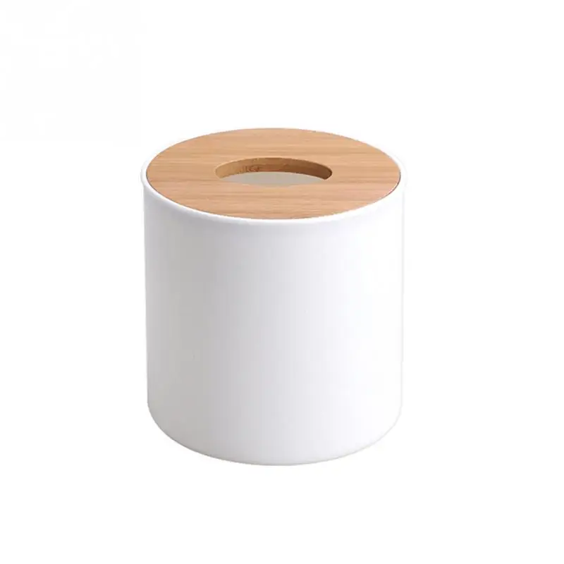 cylinder Ванная комната Кухня Деревянный PP пластик коробка для салфеток Твердый Деревянный Держатель салфеток чехол украшение дома автомобиля - Цвет: cylinder