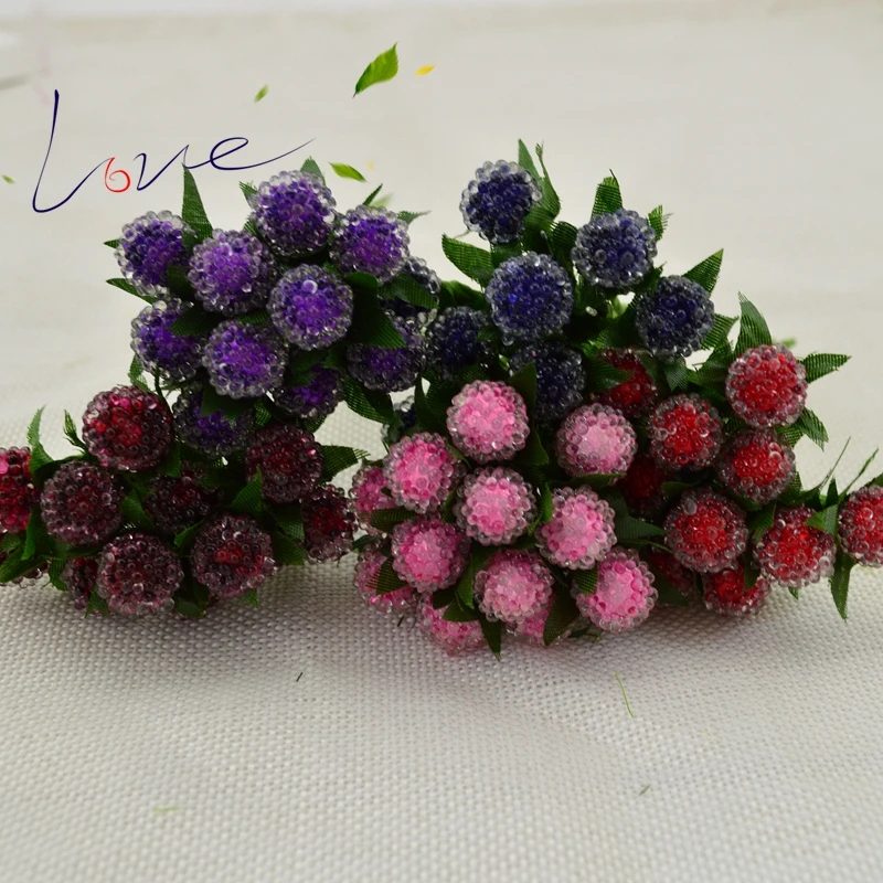 12 шт./лот artificiales Baya CEREZA Perla BODA двойники Vidrio Гранада decoraciones Para Эль Хогар de Флорес