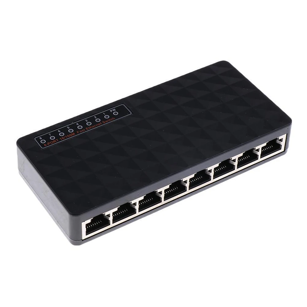 10/100 Мбит/с 8-портовый Быстрый Ethernet LAN Настольный RJ45 сетевой коммутатор