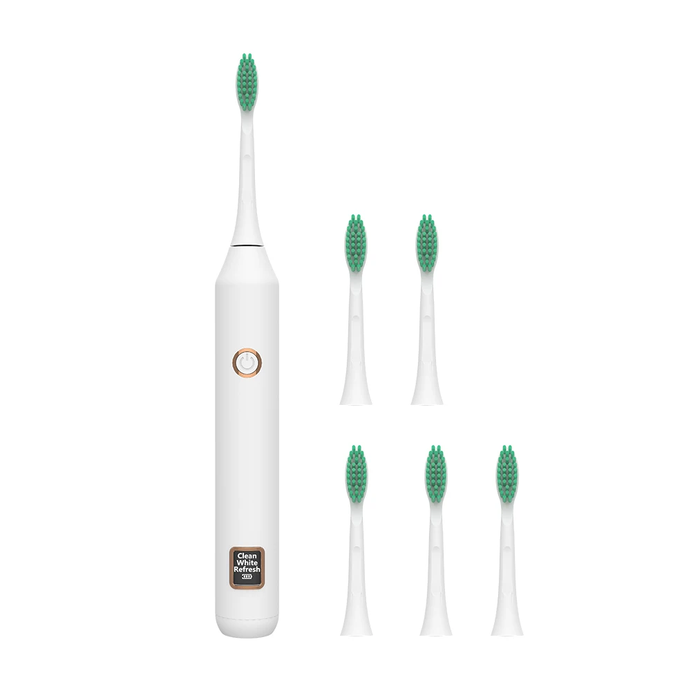 6 heads toothbrush AZDENT умная электрическая зубная щетка с ЖК-дисплеем, USB перезаряжаемая ультра звуковая зубная щетка, водонепроницаемая автоматическая зубная щетка для взрослых - Цвет: 6 heads toothbrush