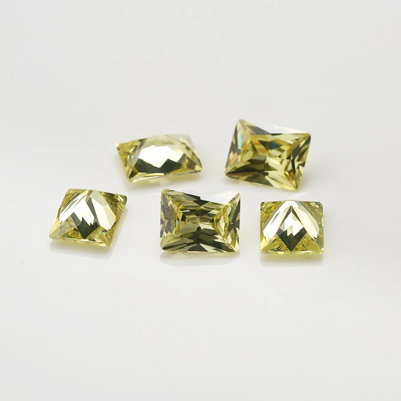 Оливковый цвет прямоугольной формы CZ камень 5A 2x3-5x10mm искусственные камни