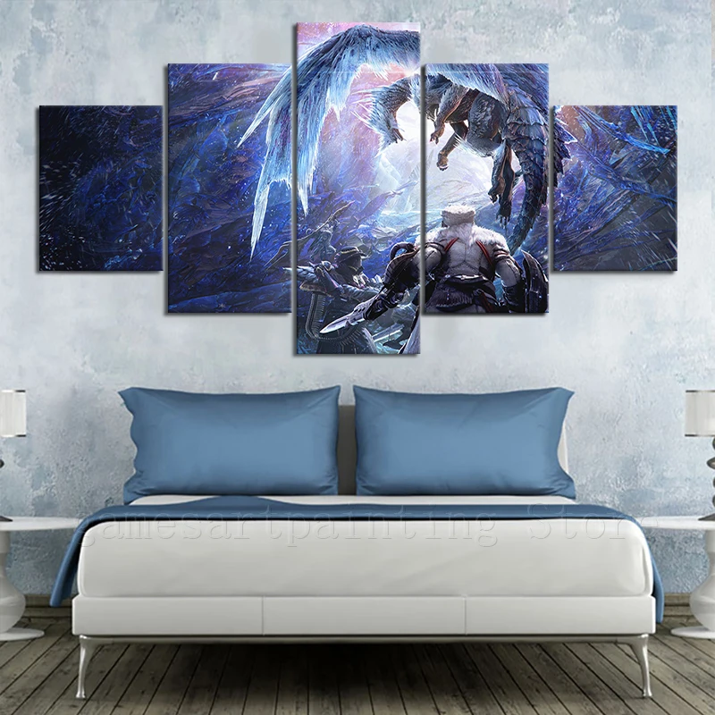 Постер для видеоигр монстр Хантер мир игра на айсборде Настенная картина Декор