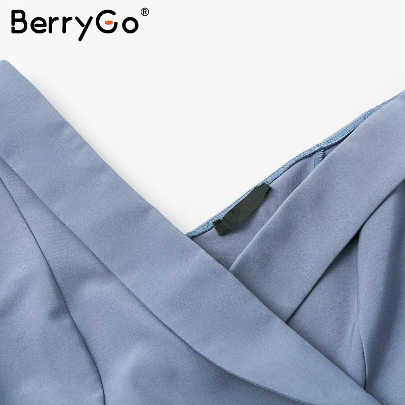 BerryGo элегантные, на одно плечо, офисные женские блейзеры, сексуальные асимметричные пуговицы, женские блейзеры для работы, повседневные осенние женские блейзеры, пальто