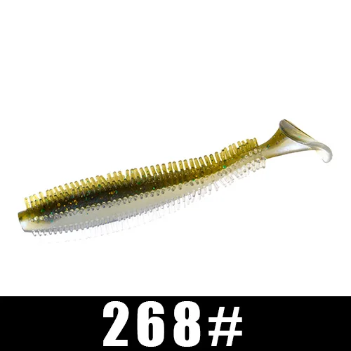 268 FISH KING, мягкие приманки для рыбалки, 90 мм/4 г, 120 мм/9 г, Т-образный хвост, один хвост, Shad, карп, силиконовые мягкие приманки для рыбалки, снасти - Color: 268