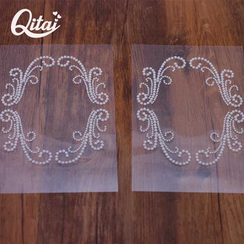 QITAI 6 шт./лот белый пластик наклейка с перламутром Свадебные аксессуары натуральный цвет семья Рождество стол GEM1026
