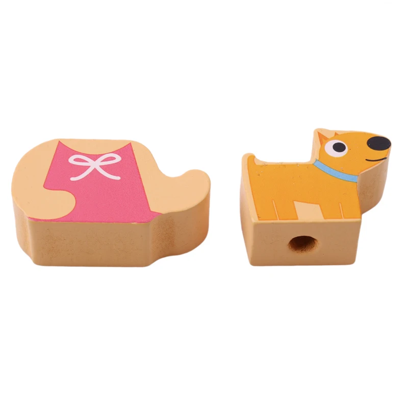

Colorful Wooden Lacing Beads Stings Learning Educational Toys For Kids Children Baby Preschool Training Blocks