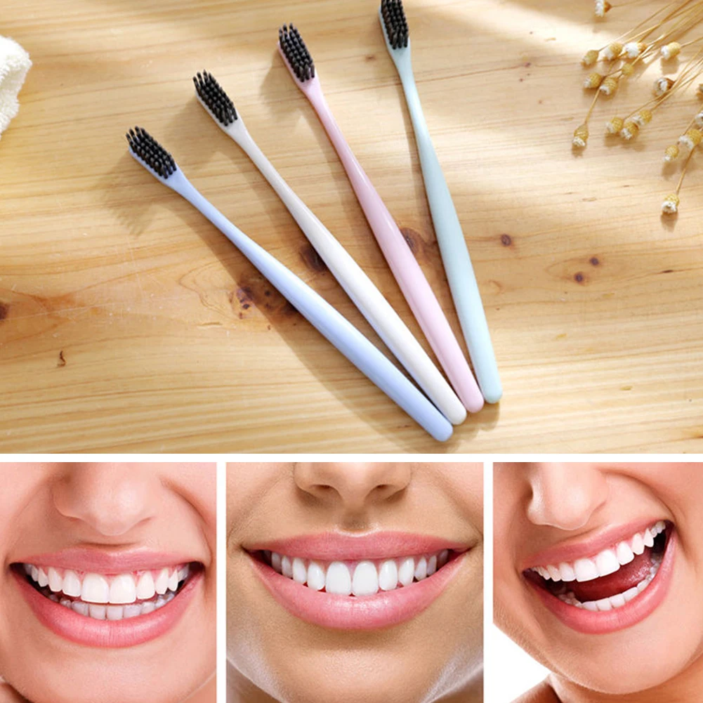 Новые 4 шт/партия ультра мягкие зубные щетки бамбук древесный уголь нано щетка