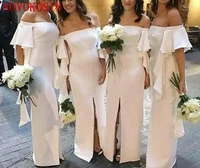 2019 ivory bridesmaid dresses off shoulder simple floor length wedding bridesmaids gown maid of honor dress robes de demoiselle