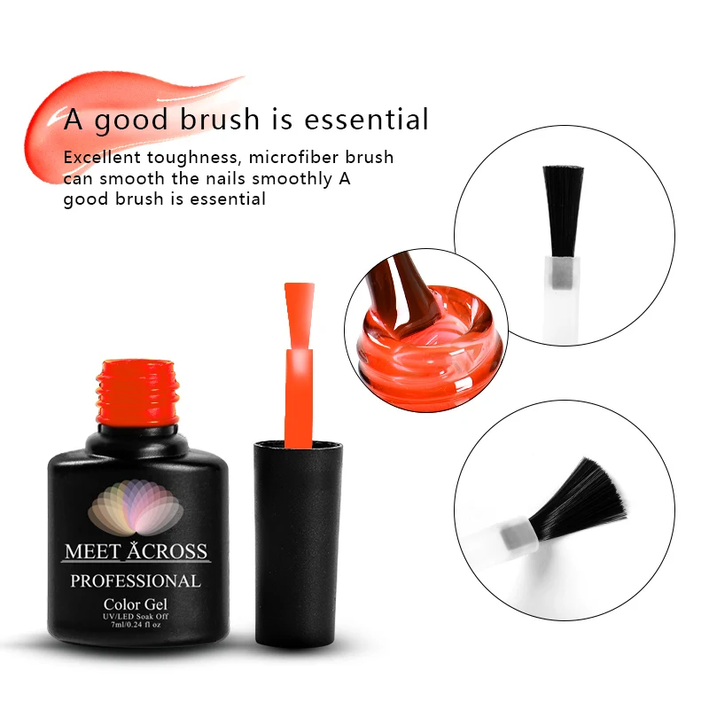 

MEET ACROSS 6 Bottles Gel Nail Polish 7ML Long Lasting Nail Gel UV LED Lamp Soak Off Varnish DIY Manicure Nail Gel Lacquer