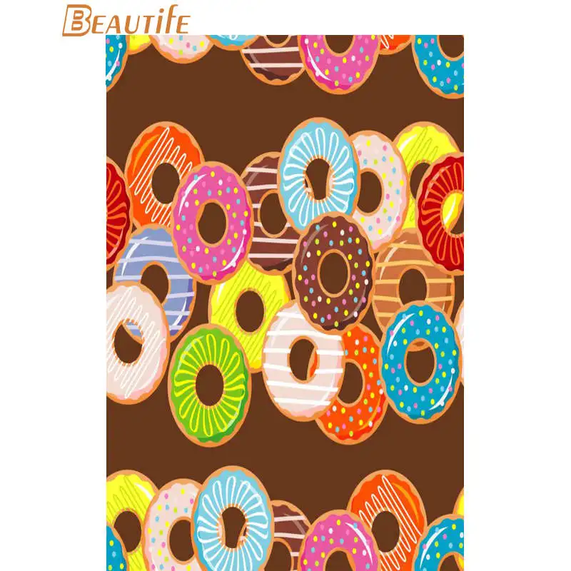 Donuts Pattern Poster Cloth Silk Home Decoration Wall Art Fabric Print 30X45cm 40X60cm.50X75cm 60X90cm | Дом и сад