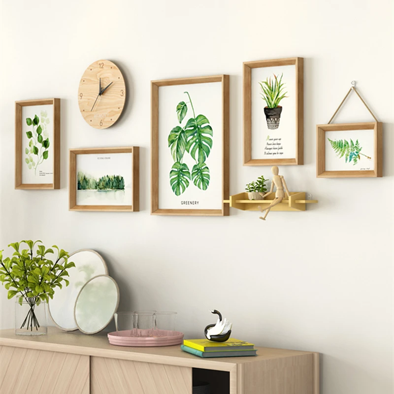 

Pastoral Style National Design Wall Hanging Photo Frames Set PS Material Picture Frames Combination Hallay Sofa Wall Photo Frame