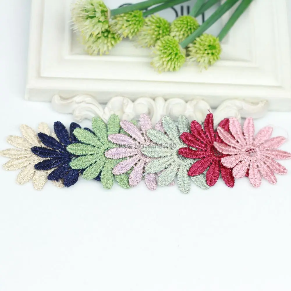 Бесплатная доставка 10 шт. золотые шелковые маленькие маргаритки кружевные