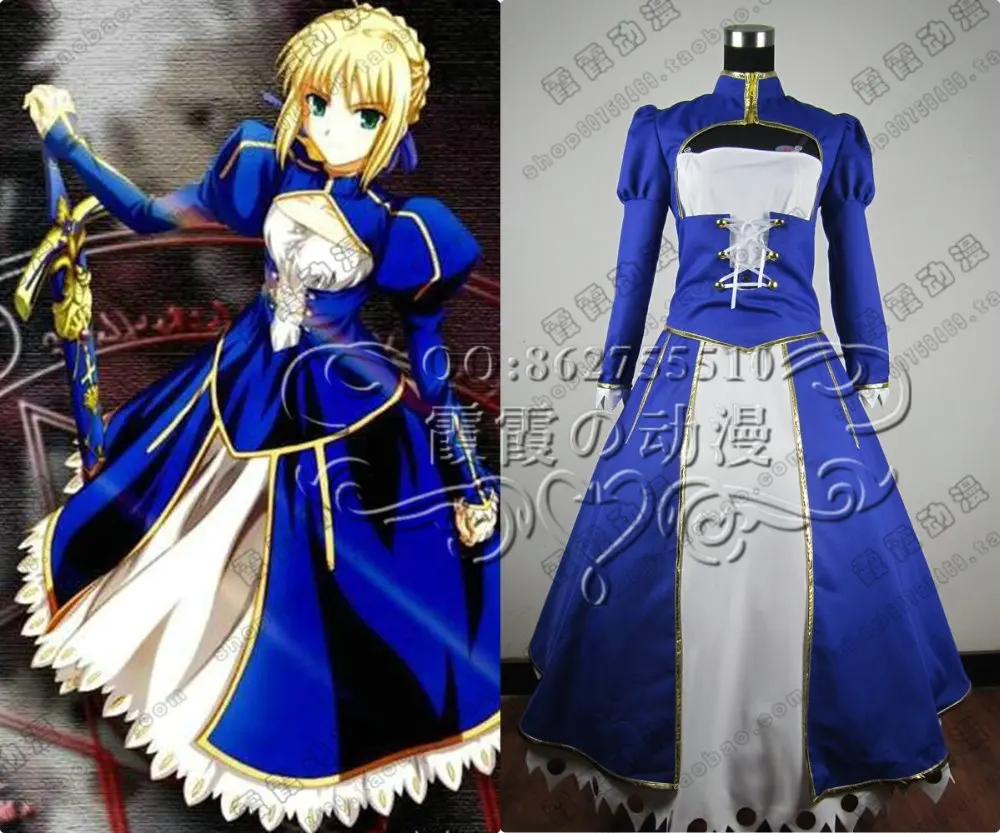 

Anime Fate stay night saber King Arthur Cosplay Costume school Dress Uniform Cosplay Female Halloween women top skirt sets