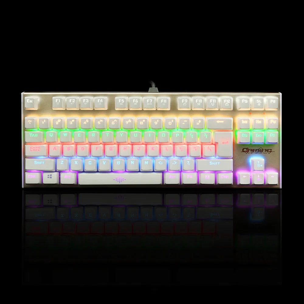 VOBERRY RGB светодиодная подсветка Проводная USB клавиатура светящаяся 104 клавиши