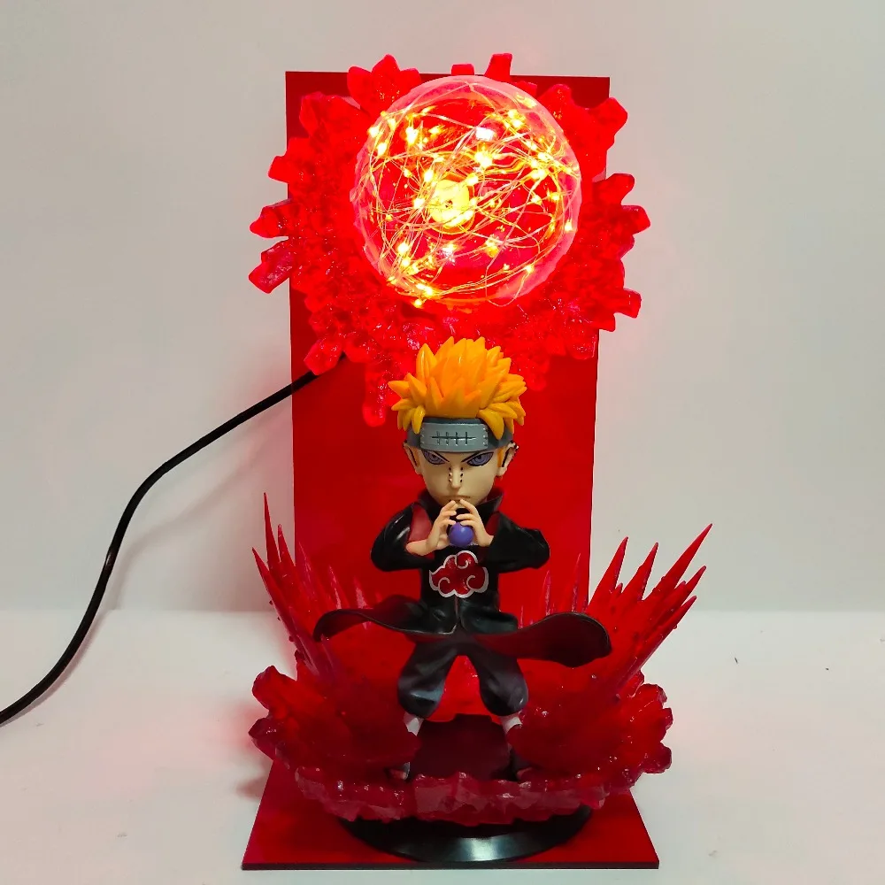 Наруто Боль Chibaku Tensei светодиодные настольные лампы Lampara Shippuden боли ночные огни
