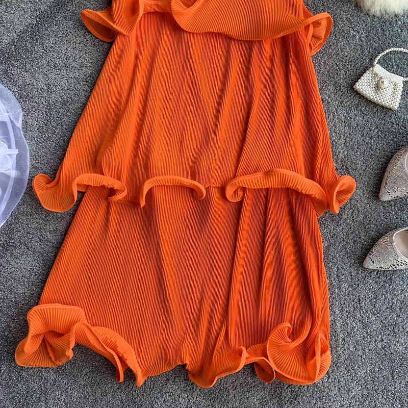 ALPHALMODA Плиссированное многослойное платье-капелька с оборками популярный стиль v-образный ворот женские сказочные шифоновые платья для вечеринок