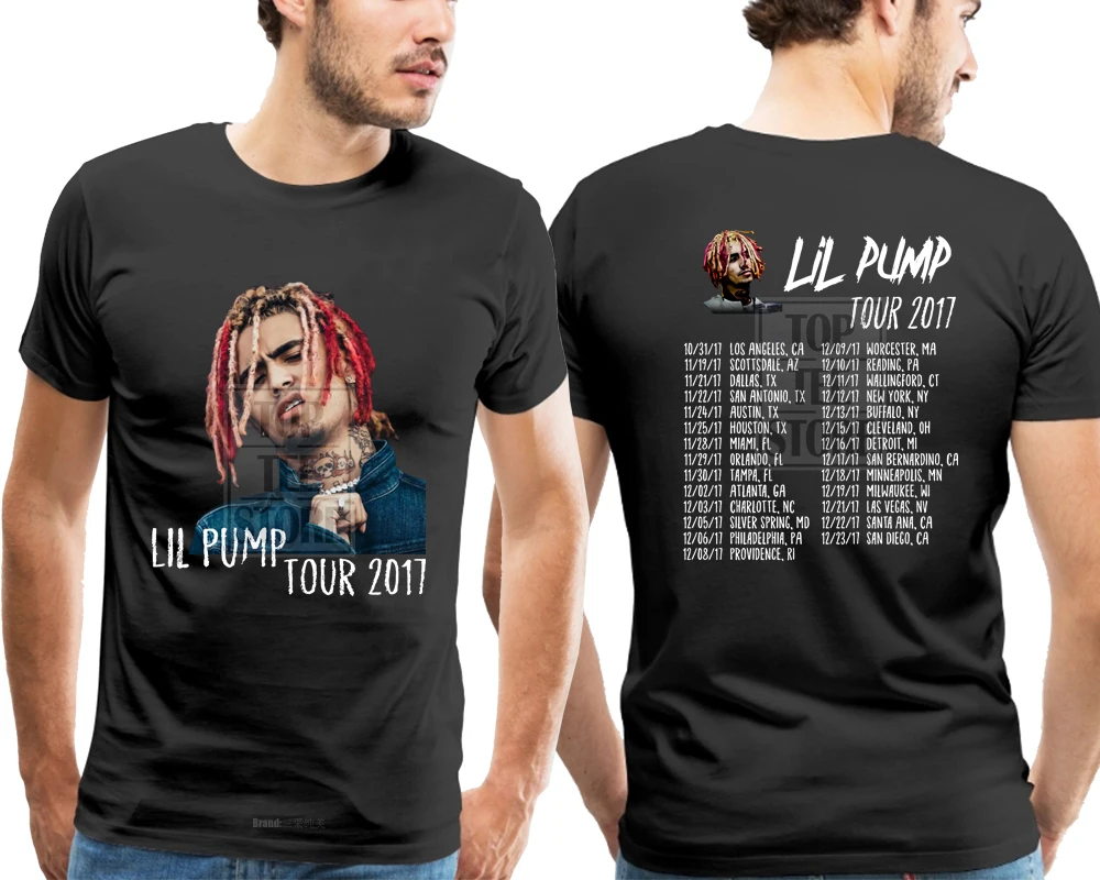 Футболка Lil Pump Tour 2017 с датой тура черного цвета модный дизайн|designer tshirt|tshirt designtshirt