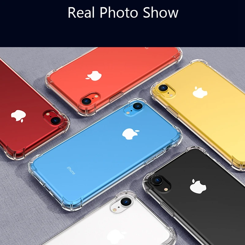 Противоударный мягкий силиконовый чехол из ТПУ для iPhone XS Max X XR 7 8 Plus 5 5s SE 6 6s с