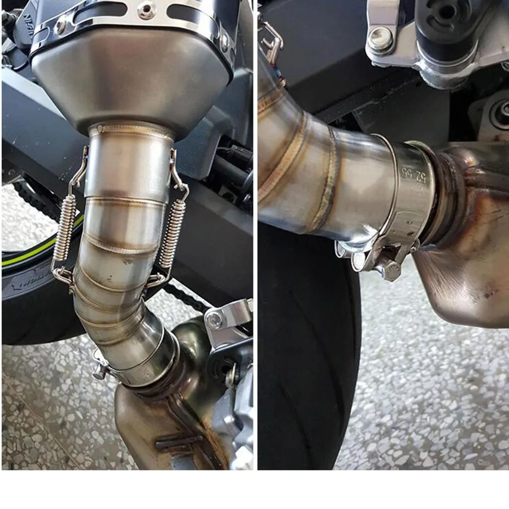 

ZSDTRP For Kawasaki Z900 Motorcycle Exhaust Middle Pipe Link Pipe Slip-On Without Exhaust Pipe