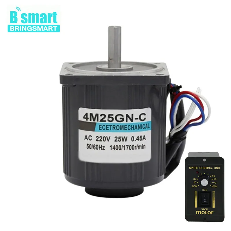 Электродвигатель переменного тока Bringsmart 4M25GN C 220 В + регулятор скорости