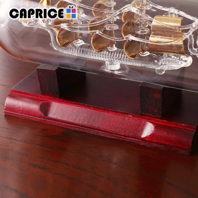 Корабль в бутылке стеклянная лодка деревянная основа декоративные домашние