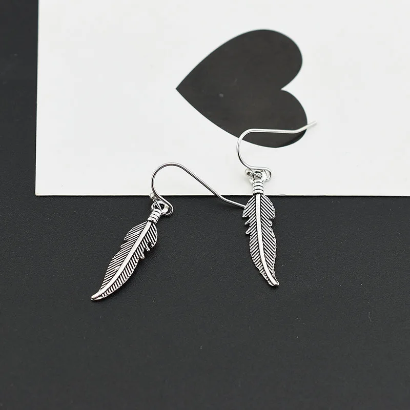 stud earring Модные мужские серьги в стиле панк с перьями и кисточками, длинная цепочка, кулон из нержавеющей стали, серьги-гвоздики, унисекс, тренд, рок, хипстер, серьги на клипсах, подарок - Окраска металла: stud earring