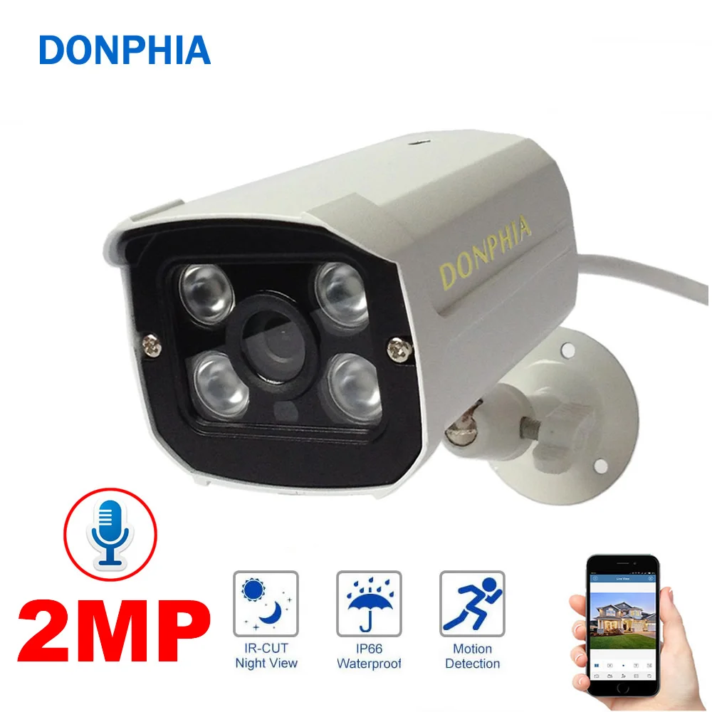 Голосовая записывающая ip камера аудио с микрофоном 1080P Voice 2MP водонепроницаемая