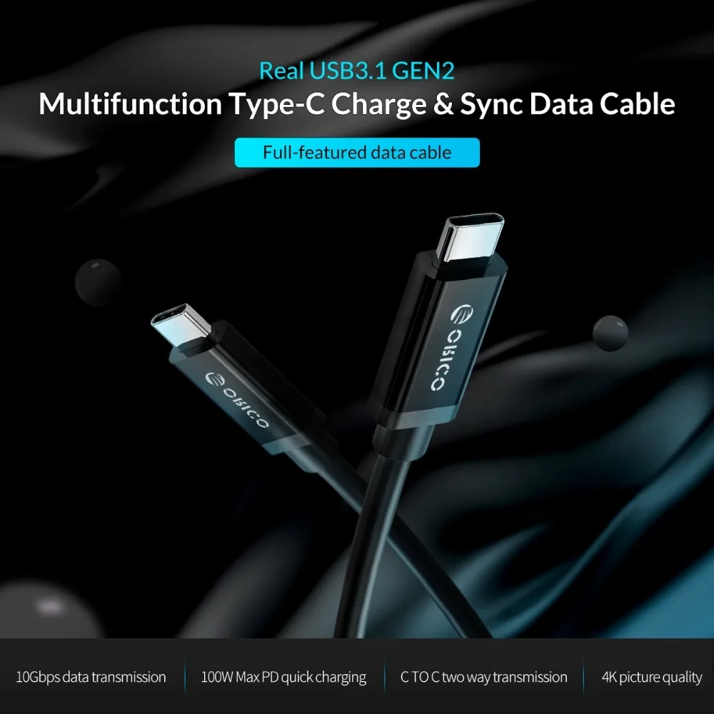 Кабель ORICO Gen2 USB 3 1 type C-type C для MacBook Pro быстрая зарядка кабель быстрой зарядки samsung S10