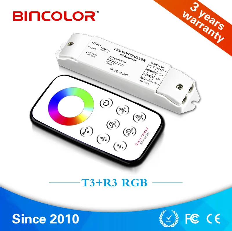 Bincolor T3 R3 мини 5050 RGB LED контроллер полосы 12 В 24 с сенсорным РФ дистанционный пульт |