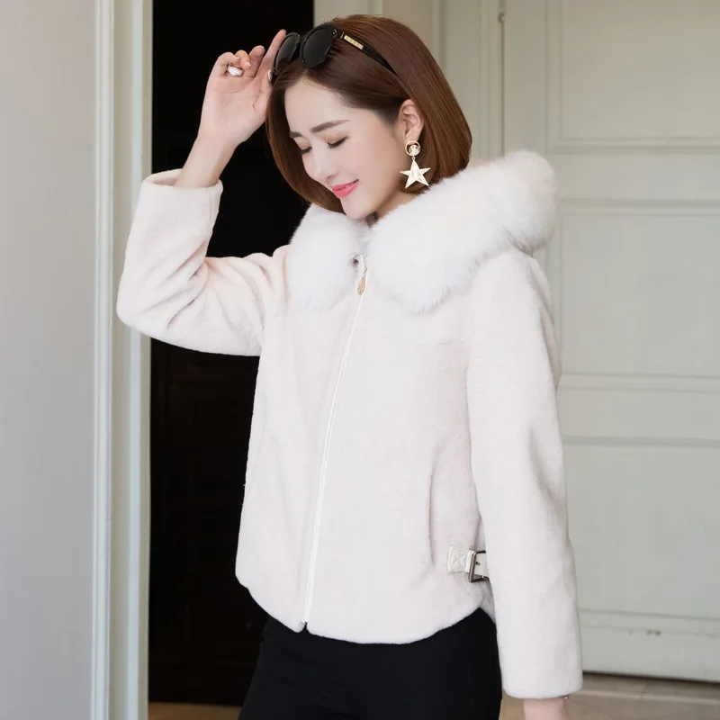 Роскошный красный натуральный стрижки овец меховая куртка 2019 зимняя женская