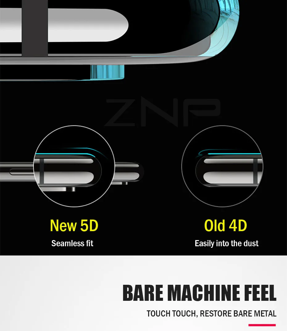 ZNP 5D полная защита экрана с закругленными краями для iPhone X 10 полное покрытие закаленное стекло на iPhone X 10 Защитная стеклянная пленка