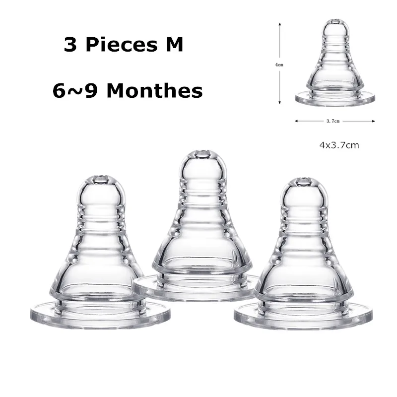 3 pcs M 3 шт./компл. ЛСР Замена соска для молочная бутылочка для кормления с Стандартный Размеры соски-пустышки, Размеры S/M/L Размеры - Цвет: 3 pcs M