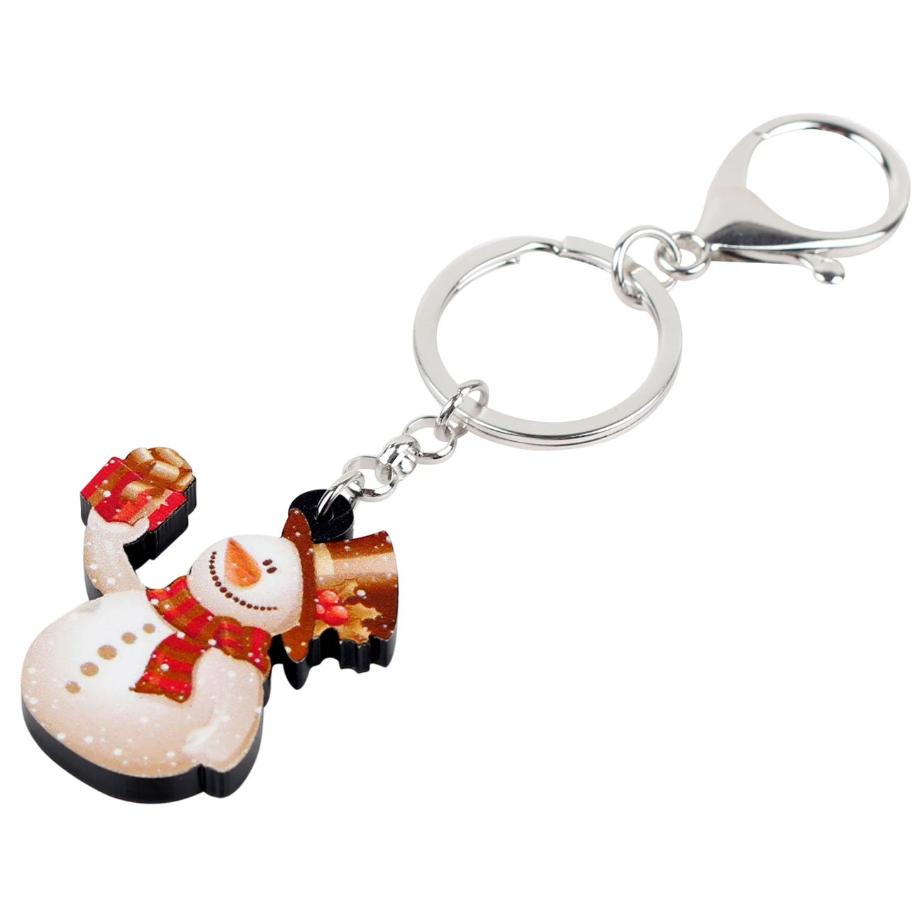 WEVENI Acrylic Christmas Snowman Key Chains Keychain Xmas Party Gift Jewelry For Women Girls Bag New Year Cartoon Bijoux 2018 | Украшения и