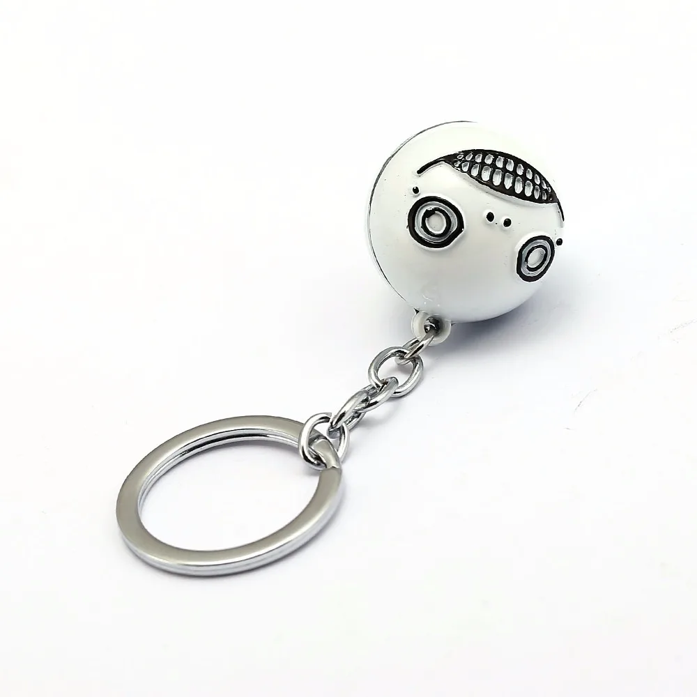 Game NieR Automata Keychain Robot 2B Emil No2 Type B Key Ring Big Face Ball Car Chain Figure Chaveiro For Men HC125 | Украшения и