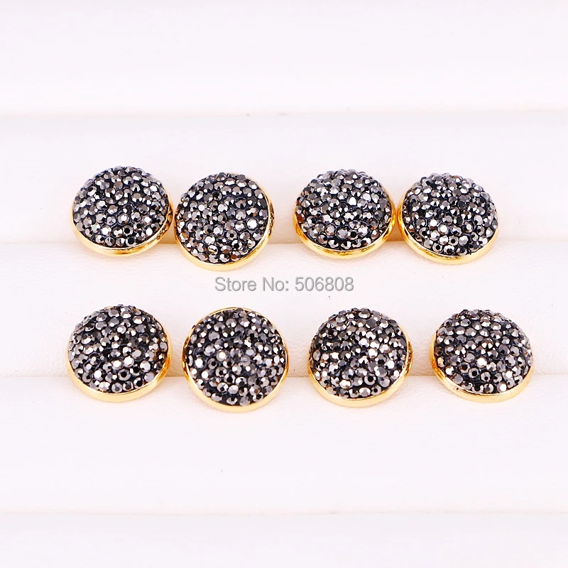 10 Pairs ZYZ296-8921 Gold color stud earrings pave rhinestone fashion jewelry | Украшения и аксессуары