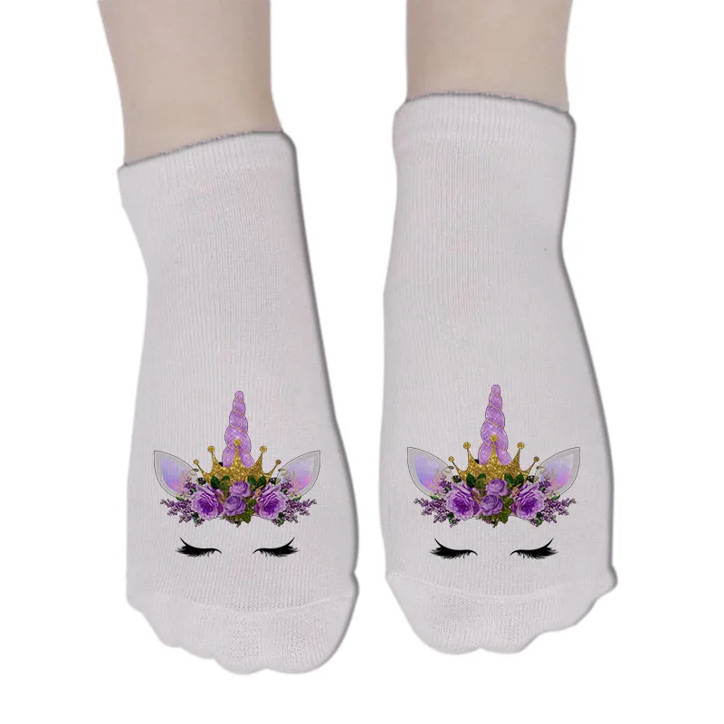 1 пара мужские и женские носки унисекс хлопковые короткие с принтом короны