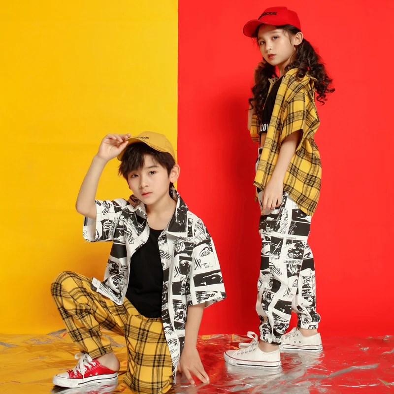 Одежда для бальных танцев костюм в стиле хип хоп девочек свободная детские