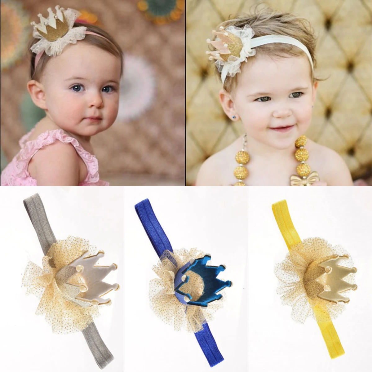 Головной убор для маленьких девочек принцесса тиара сетка мягкая Цветочная