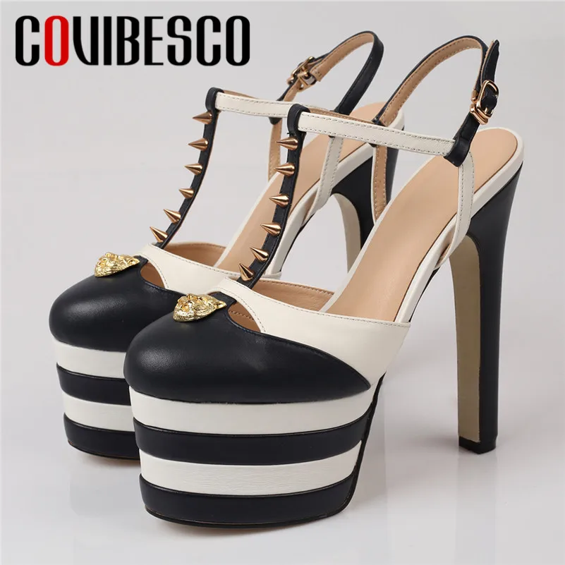 Женские сандалии COVIBESCO на платформе с заклепками в стиле панк для вечеринок лето
