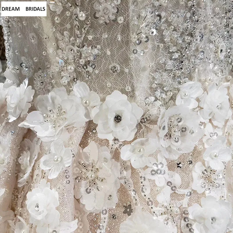 High Quality Ball Gown Luxury Vestido De Noiva 2019 Long Sleeves Heavy Beading Sequined Flowers Wedding Dresses Custom Made