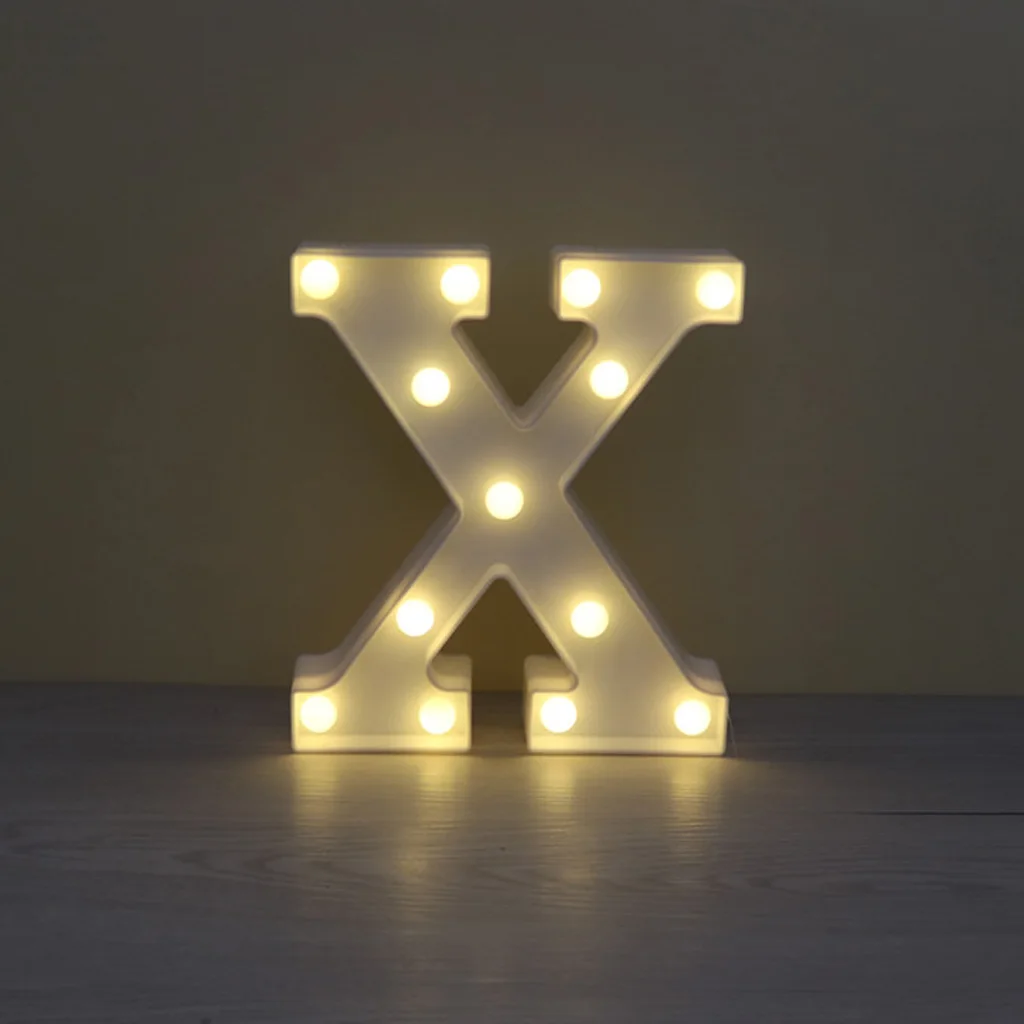 X Ретро Стиль светодиодный Алфавит символов светильник DIY светильник письмо Ночная настольная лампа для вечерние Свадебный шатерный светильник Декор для дома и сада - Цвет: X