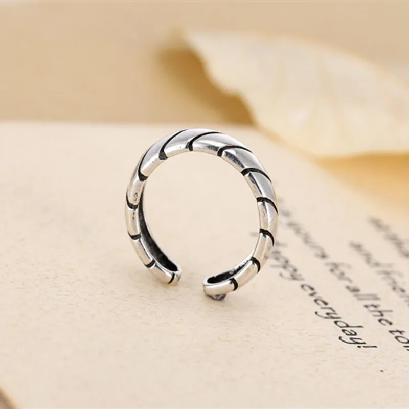 Anel Masculino Anillos 925 кольца из стерлингового серебра для линий дизайн винтажная тайская бижутерия Открытое кольцо для влюбленных лучший подарок